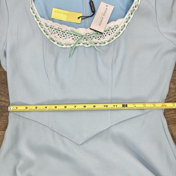 Alexia Admor NWT Zenaida Midi Long Sleeve Fit & Flare Dress Halogen Blue sz 10 - Picture 8 of 10